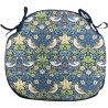 Coussin de siège à fuseaux bleu marine Strawberry Thief | Coussins de chaise à fuseaux à motifs floraux |