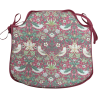 Coussin d'assise Strawberry Thief Crimson Spindle | Coussins de chaise à fuseaux à motif floral