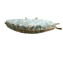 Coussin de chaise à fuseaux, tapisserie motif branches de saule et embruns | Coussin de chaise bleu-vert