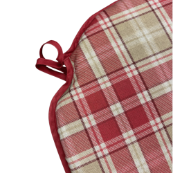 Spindle Seat Pads Highland Check Red | Red Tartan Spindle Seat Pads |