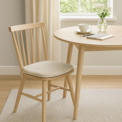 White Stripe Spindle Seat Pads| Neutral Seat Pads | Striped Seat Pads