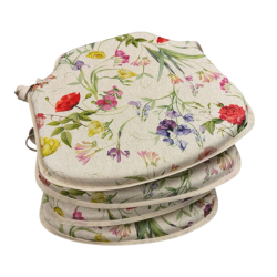 Coussins de chaise à fuseaux à motifs floraux classiques | Coussins de chaise à fuseaux fleuris et colorés