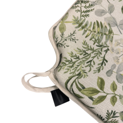 Coussins de chaise à fuseaux à motifs floraux verts et gris | Coussins de chaise à fuseaux à motifs de feuilles vertes