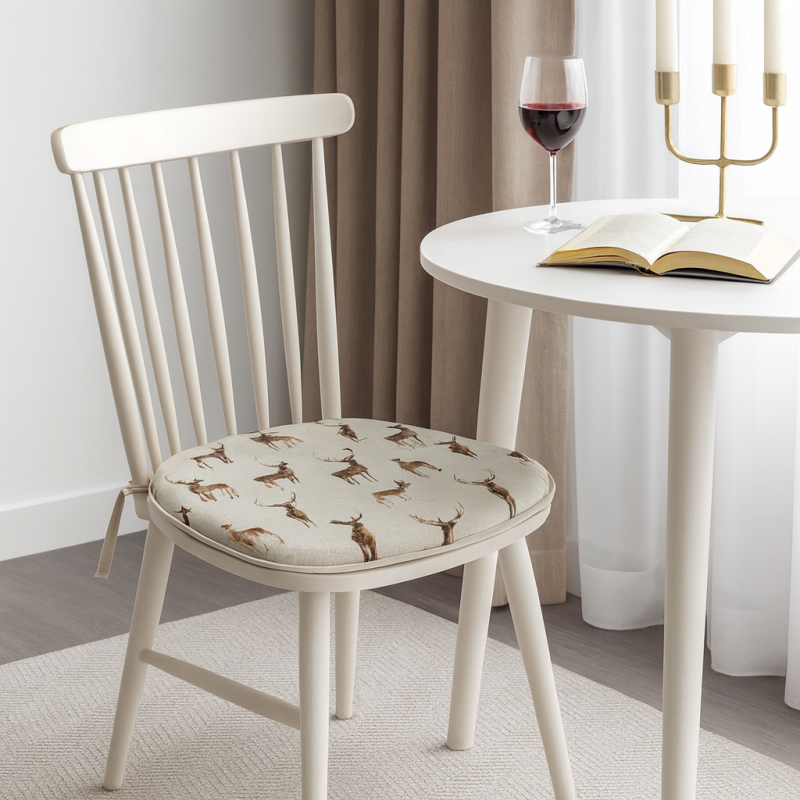 Coussins de siège à fuseaux motif cerf et biche | Coussins de siège à fuseaux antidérapants à imprimé animal