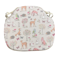 Woodlands Spindle Stoelkussens| Stoelkussens met Bosdierenprint voor Spindelstoelen