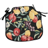 Black Fruits Tapestry Spindle Seat Pad | Fruit Design Spindle Chair Pad