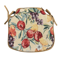 Coussins de chaise à fuseaux en tapisserie de fruits naturels | Coussins de chaise à motif de fruits |