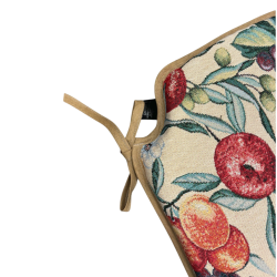 Coussins de chaise à fuseaux en tapisserie de fruits naturels | Coussins de chaise à motif de fruits |