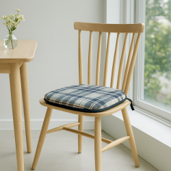 Spindle Stoelkussens Highland Check Denim | Geruite Spindle Stoelkussens