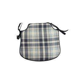Spindelsitzpolster Highland Check Denim | Karierte Spindelstuhlpolster
