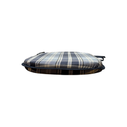 Spindelsitzpolster Highland Check Denim | Karierte Spindelstuhlpolster