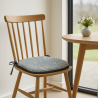 Snakeshead Denim Spindle Seat Pad | Blue Patterned Spindle Chair Pads