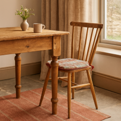Spindle Seat Pads Highland Check Autumn | Checked Spindle Chair Pads