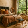 Black Rainforest Tapestry Spindle Seat Pad | Tapestry Spindle Chair Pad