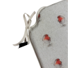 Coussins de siège en forme de fuseau à motif rouge-gorge | Coussins de chaise à fuseau à motif rouge-gorge |
