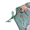 Velvet Chinoiserie Spindle Seat Pads  | Luxury Printed Velvet Seat Pads