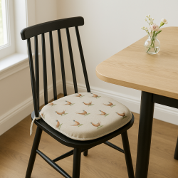 Spindle Shaped Pheasant Seat Pads | Pheasant Print Spindle Chair Pads