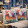 Large Rooster Reversible Cushion | Reversible Cushion | Rooster Cushion