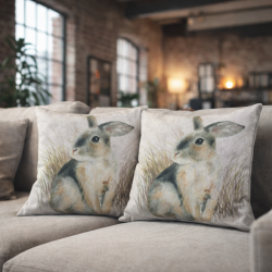Grand coussin réversible lapin | Coussins réversibles | Coussin lapin