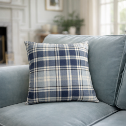 Cuscini in Denim a Quadri Highland | Cuscini a Quadri Blu | Cuscino Tartan