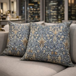 Schlangenhaupt-Denim-Kissen | Gemusterte Streukissen | Blaue Kissen