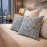 Coussins en denim à motif tête de serpent | Coussins décoratifs à motifs | Coussins bleus