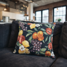 Black Fruits Tapestry Sofa Cushions | Fruit Patterned Tapestry Cushions
