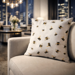 Housses de coussin abeilles | Coussins imprimés abeilles | Coussins bourdons