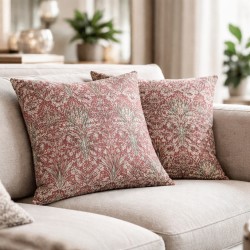 Snakeshead Crimson Cushions | Printed Sofa Cushions | Red Cushions |
