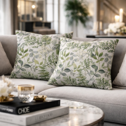 Groene & Grijze Bloemkussens | Moderne Bloemkussens | Bloemrijke Kussens