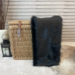 UITVERKOOP! Zwarte Beer Imitatiebont Bedloper | Effen Zwarte Bont Bedloper
