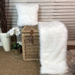CLEARANCE! Deluxe Polar Faux Fur Bed Runner | White Fur Bed Runner
