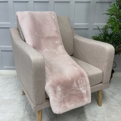 DÉSTOCKAGE ! Chemin de lit en fausse fourrure rose Richmond | Chemin de lit en fourrure rose