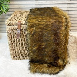 CLEARANCE! Red Fox Faux Fur Bed Runner | Red Brown Faux Fur Runner