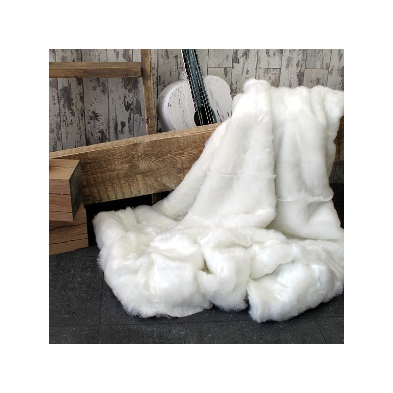 CLEARANCE! White Polar Bear Faux Fur Bed Runner | White Fur Bed Runner