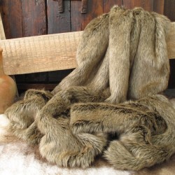 CLEARANCE! Mink Faux Fur Bed Runner | Brown Faux Fur Bed Runner
