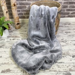 LIQUIDAZIONE! Nuovo Copriletto in Finta Pelliccia di Koala | Copriletto in Pelliccia Grigia