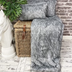 CLEARANCE! Copriletto in Finta Pelliccia di Scoiattolo Grigio | Copriletto in Pelliccia Grigia