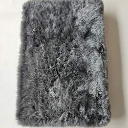 Large Genuine Sheepskin Orthopaedic Dog Bed. Grey Memory Foam Dog Bed