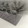 Large Genuine Sheepskin Orthopaedic Dog Bed. Grey Memory Foam Dog Bed