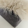 Genuine Sheepskin Pet Bed. Long Haired Orthopaedic Dog Bed - Large, Oyster