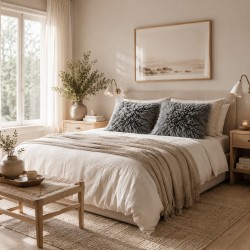 Genuine Sheepskin Cushions 40cm | Pair Of Grey Long Haired Sheepskin Pillows