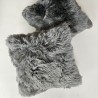 Genuine Sheepskin Cushions 40cm | Pair Of Grey Long Haired Sheepskin Pillows