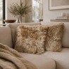 Pair Of Long Haired Genuine Sheepskin Cushions 40cm Oyster