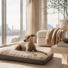 Real Sheepskin Memory Foam Dog Bed. Long Haired Orthopaedic Dog Bed Medium Oyster