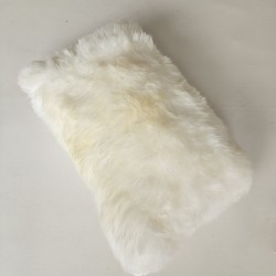 Two Real Sheepskin Rectangular Cushions Cream 30x50cm