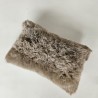 Pair Of Taupe Genuine Sheepskin Rectangular Pillows 30x50cm