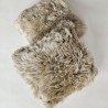 Two Light Beige Genuine Sheepskin Cushions 50cm