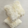 Paire de coussins carrés en véritable peau de mouton ivoire, 50 cm