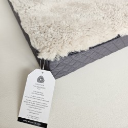 Large Genuine Sheepskin Dog Bed. Shearling Orthopaedic Pet Bed - Oyster